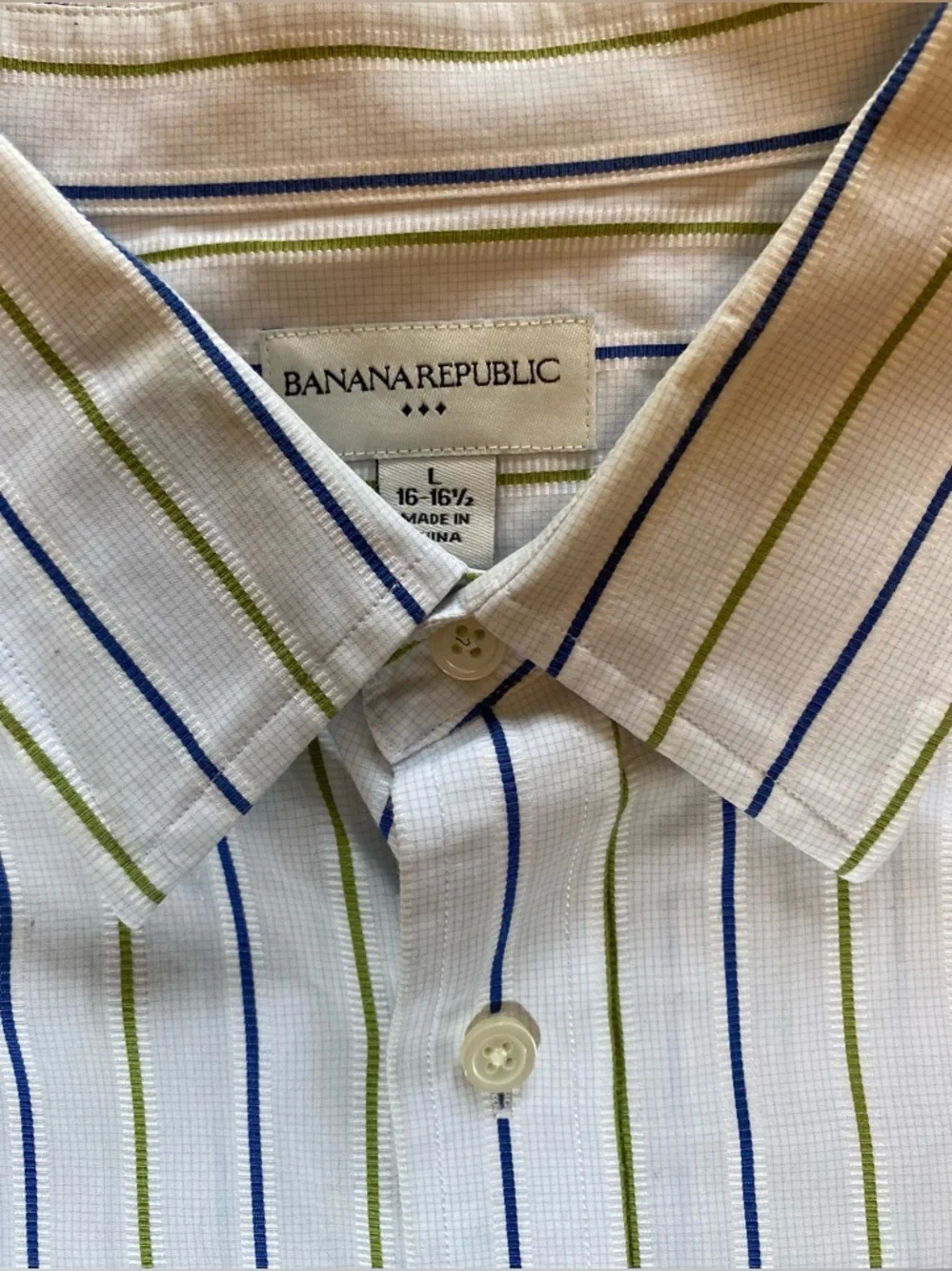 Banana Republic Men’s Vertical Multistripe Cotton Dress Shirt Size Large
